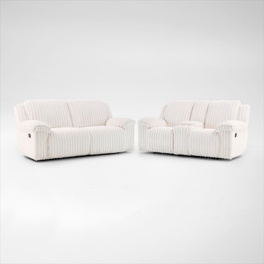 Rafi Manual Reclining Sofa and Loveseat Set