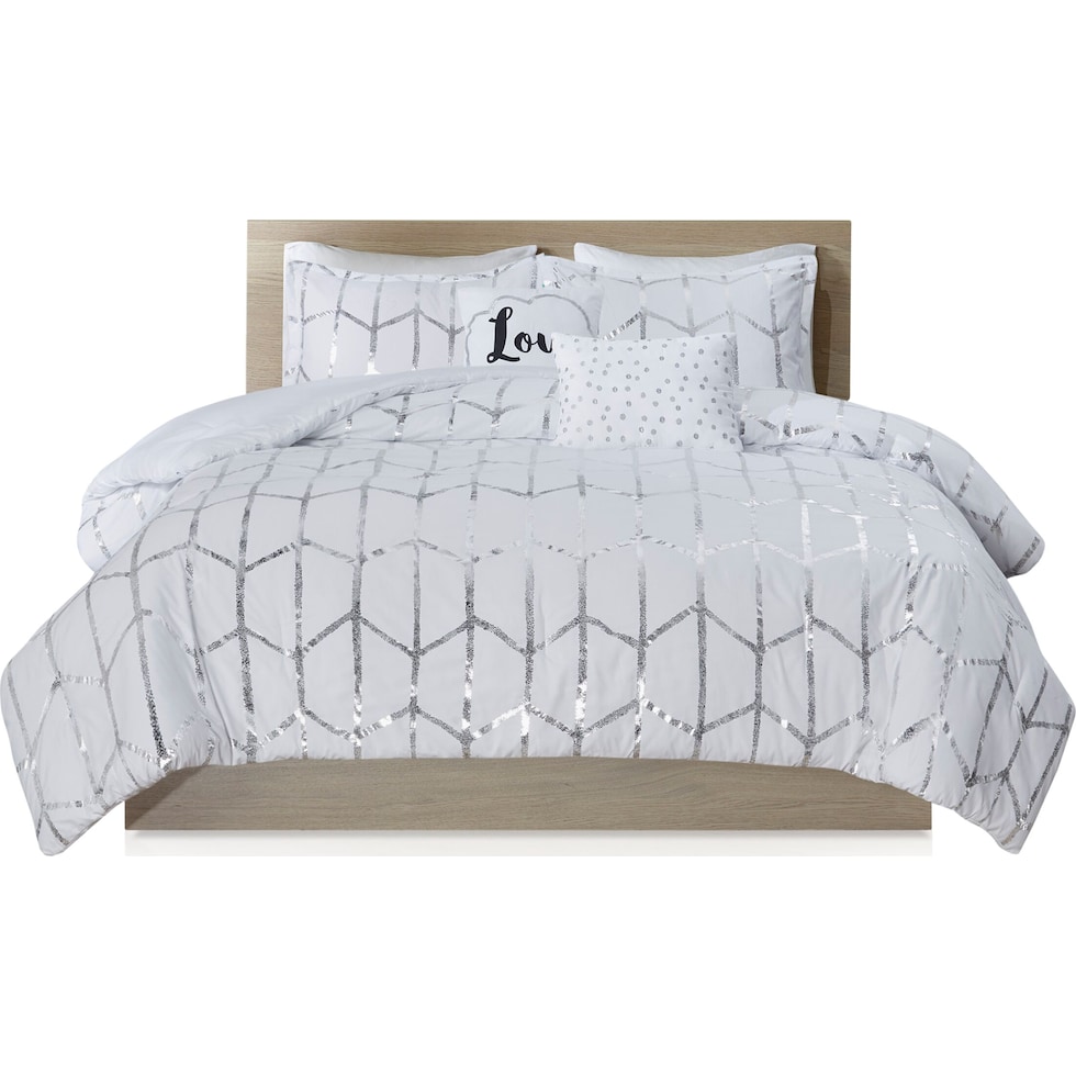 raina white twin bedding set   