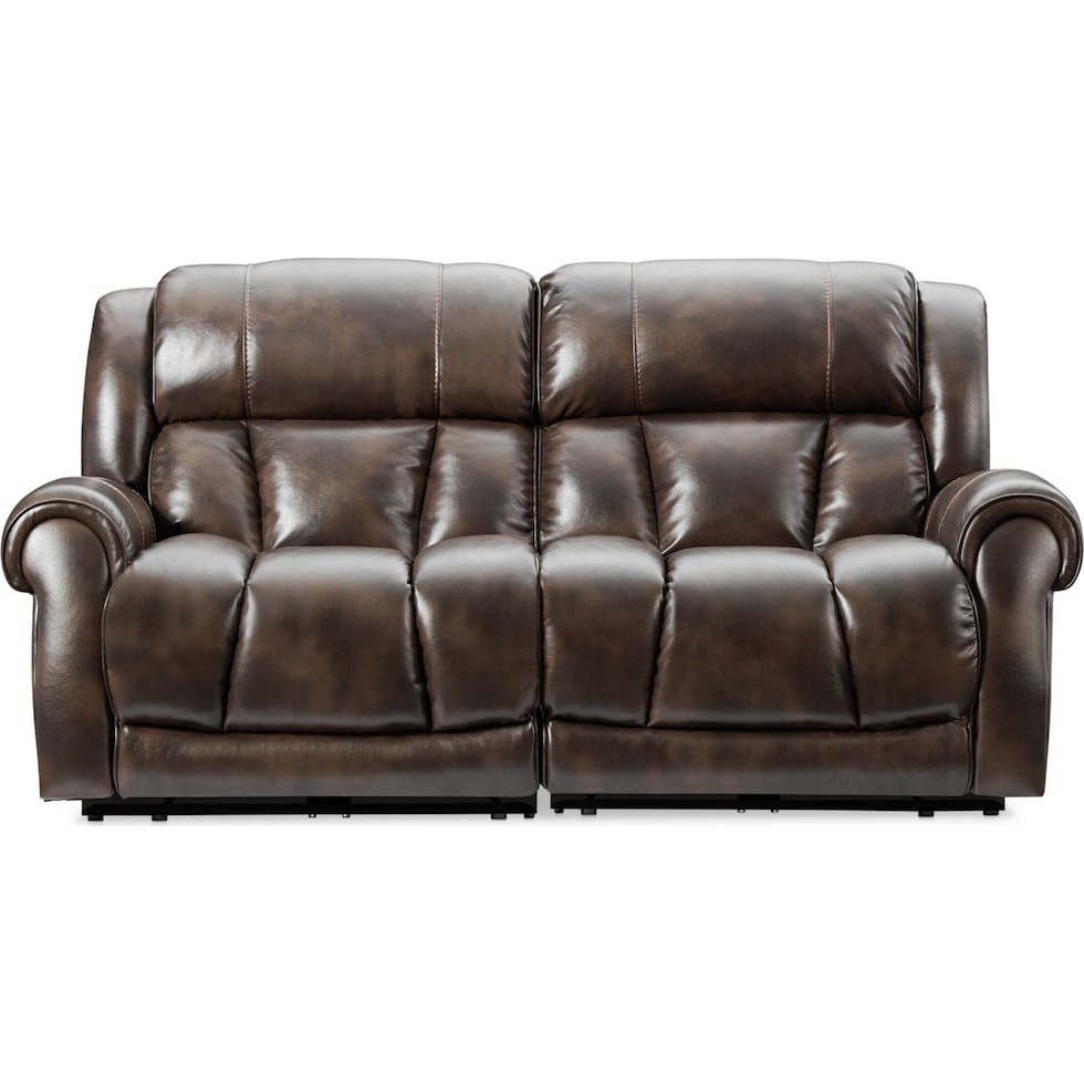 rainier dark brown  pc power reclining sofa   