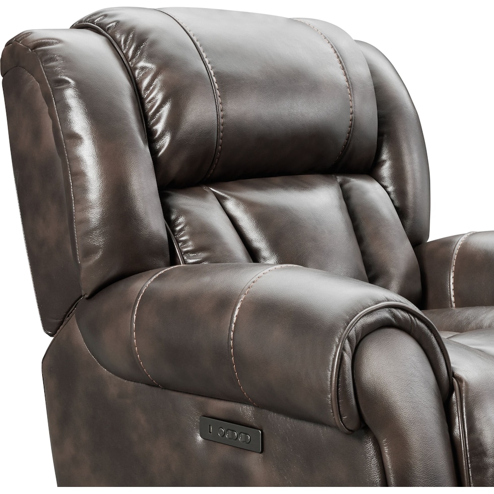 rainier dark brown  pc power reclining sofa   