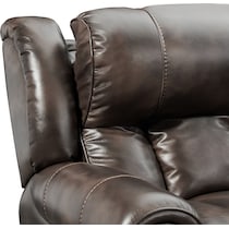 rainier dark brown  pc power reclining sofa   