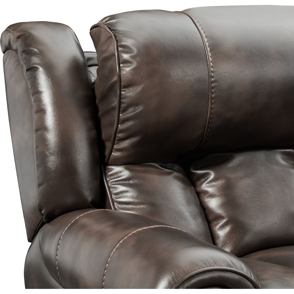 rainier dark brown  pc power reclining sofa   