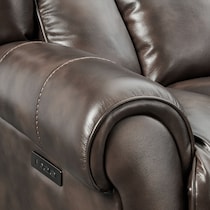 rainier dark brown  pc power reclining sofa   