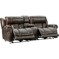 rainier dark brown  pc power reclining sofa   