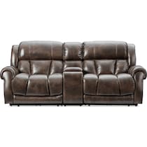 rainier dark brown  pc power reclining sofa   