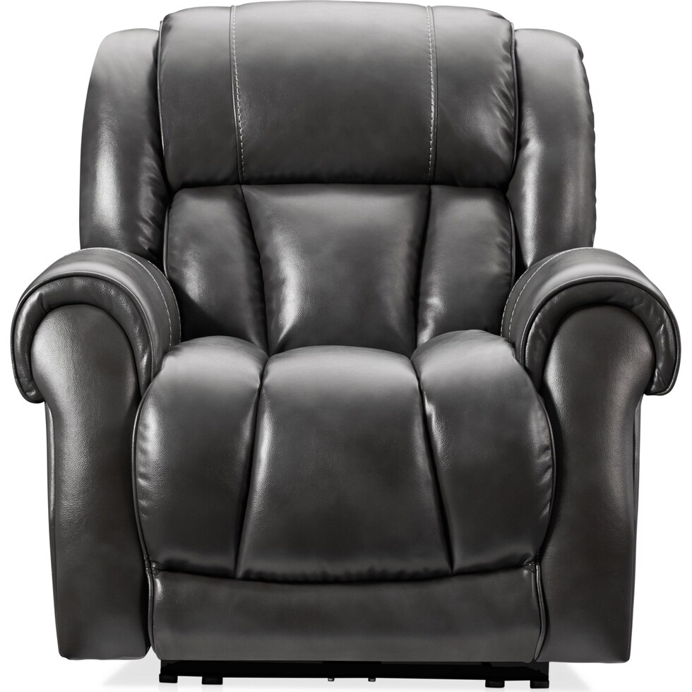 rainier gray power recliner   