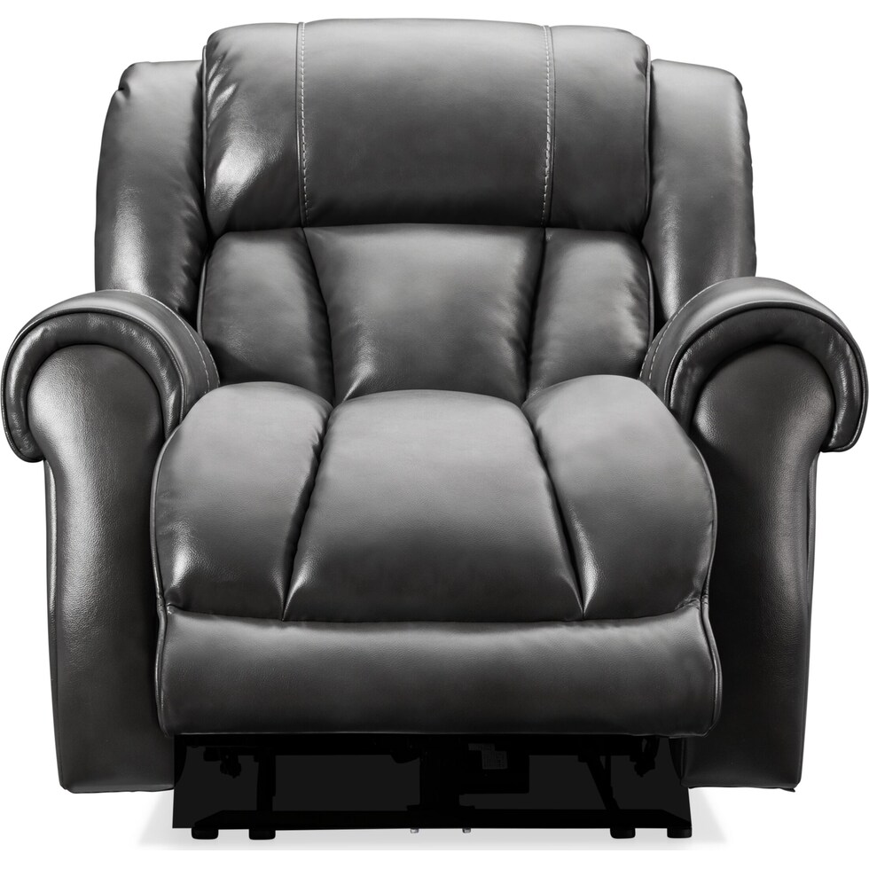 rainier gray power recliner   