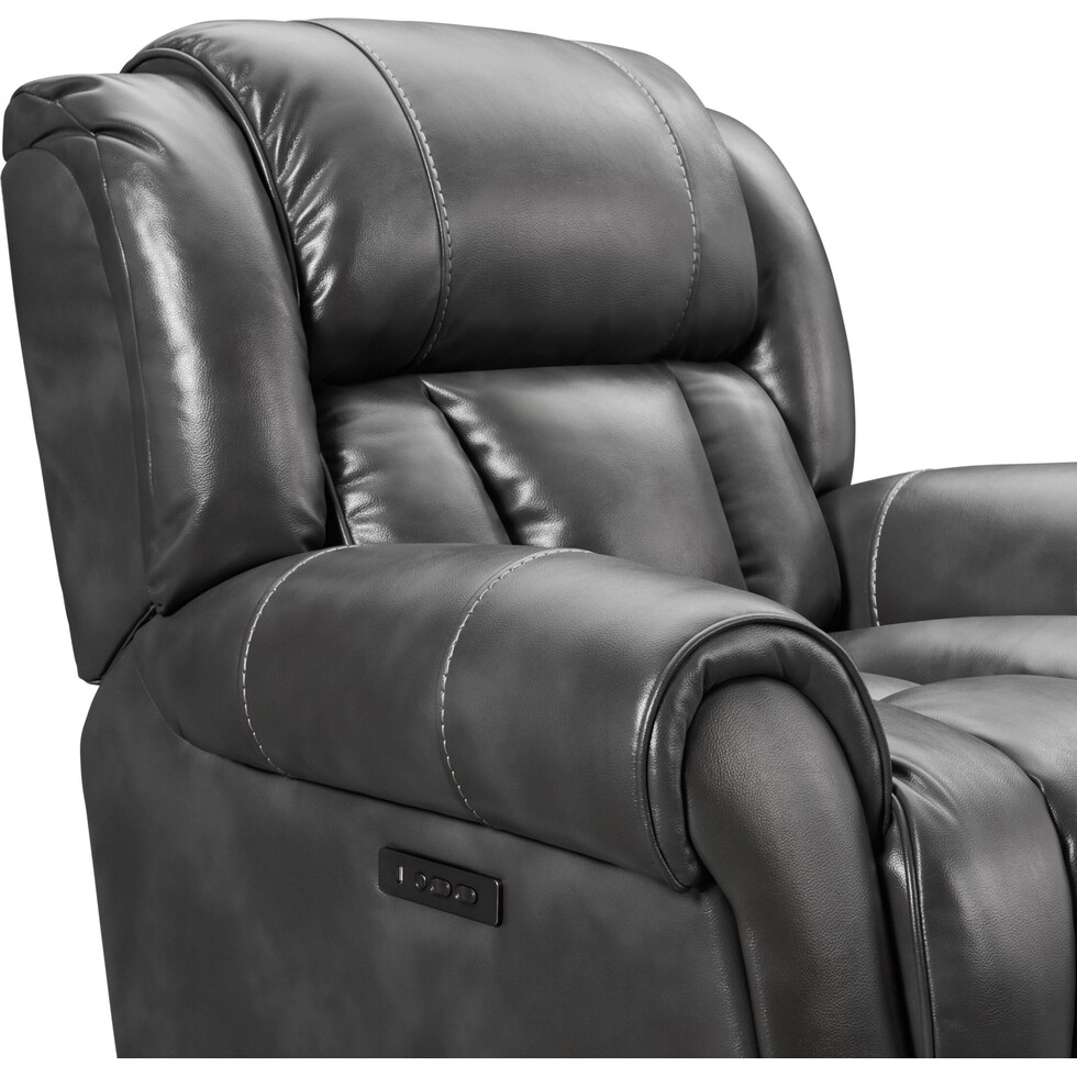 rainier gray power recliner   