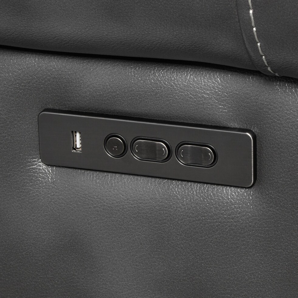 rainier gray power recliner   