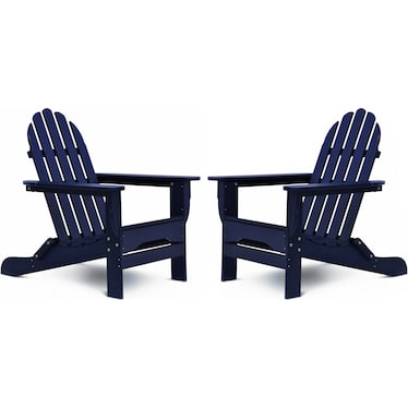 Raleigh Set of 2 Outdoor Folding Adirondack Chairs
