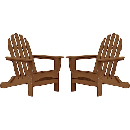 Raleigh Set of 2 Outdoor Folding Adirondack Chairs