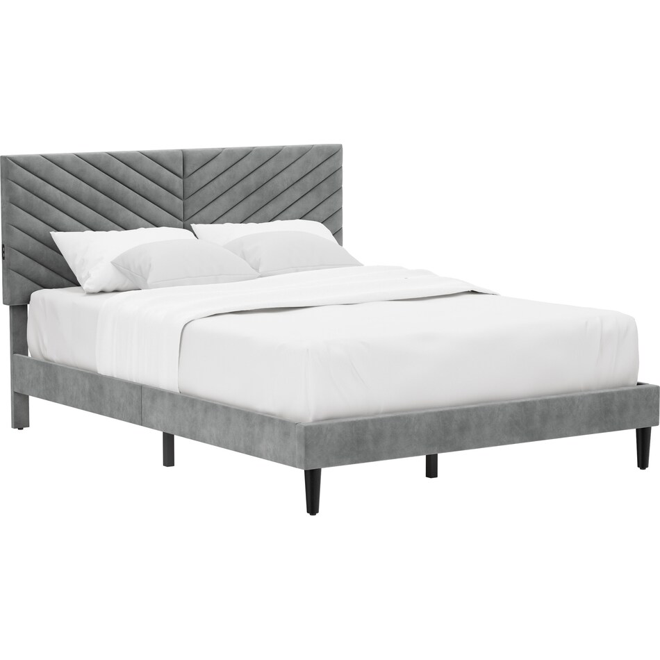 ralph gray queen bed   