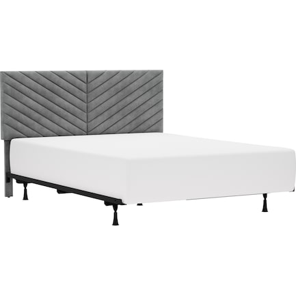 Ralph Queen Upholstered Headboard and Bed Frame - Gray