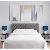 ralph gray queen upholstered headboard   