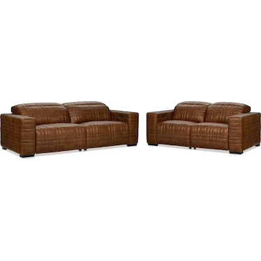 Ralston Dual-Power Reclining Sofa and Loveseat Set