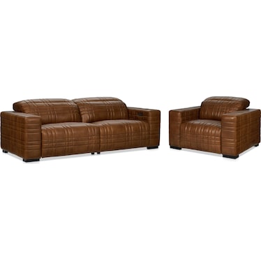 Ralston Dual-Power Reclining Sofa and Recliner Set