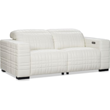 Ralston Dual-Power Reclining Loveseat - White