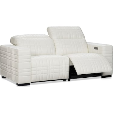 Ralston Dual-Power Reclining Loveseat - White