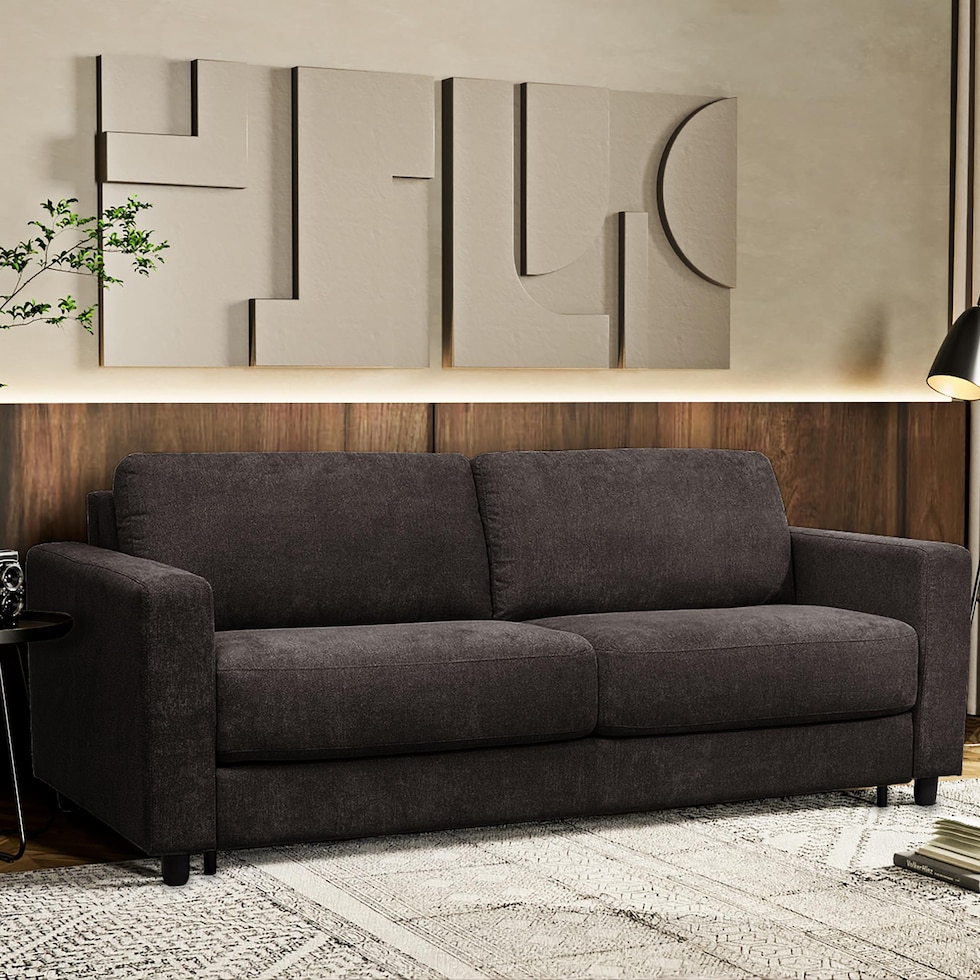 randall dark brown queen sleeper sofa   