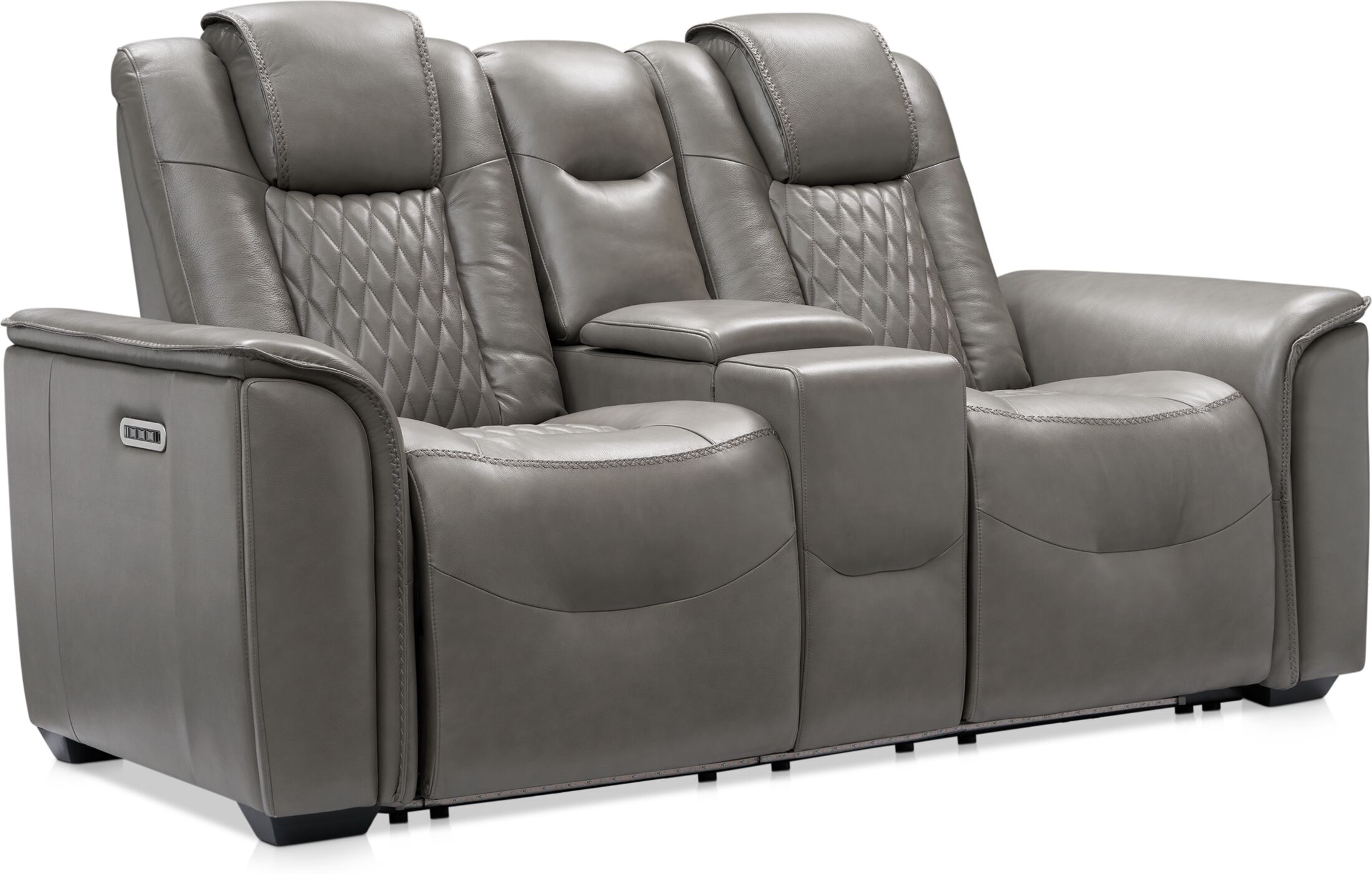 Randy TriplePower Reclining Loveseat with Console Gray Value City
