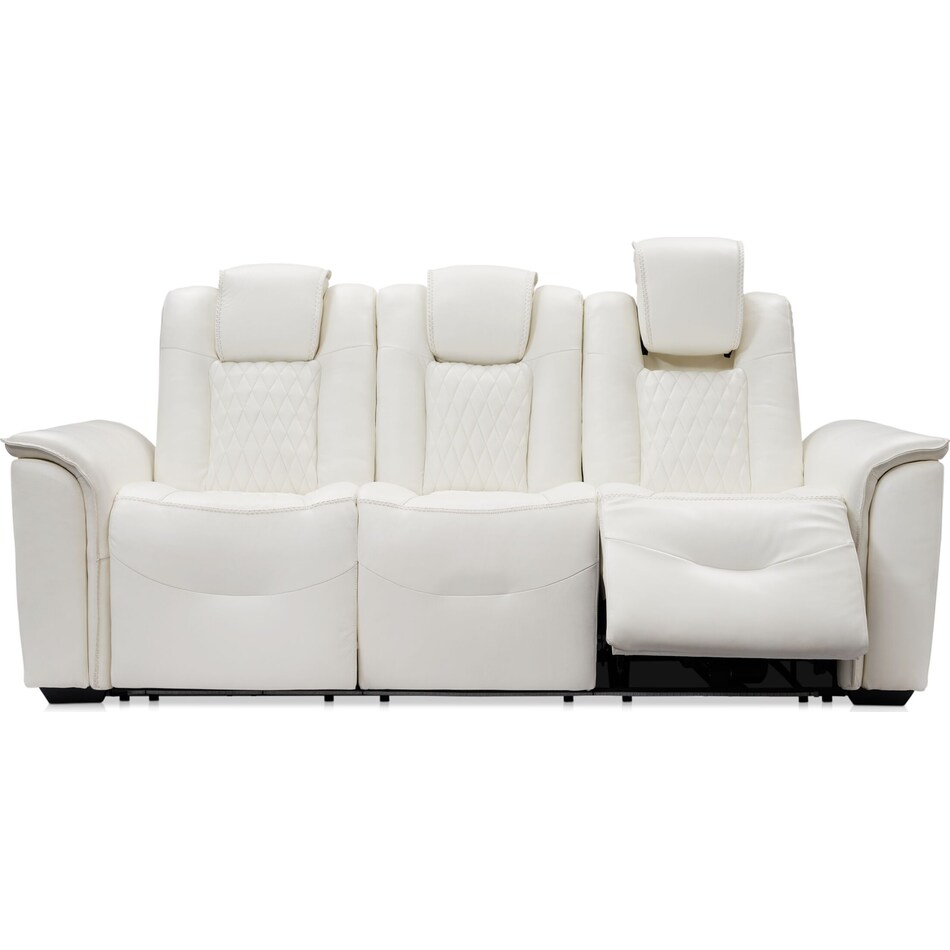randy white power reclining sofa   