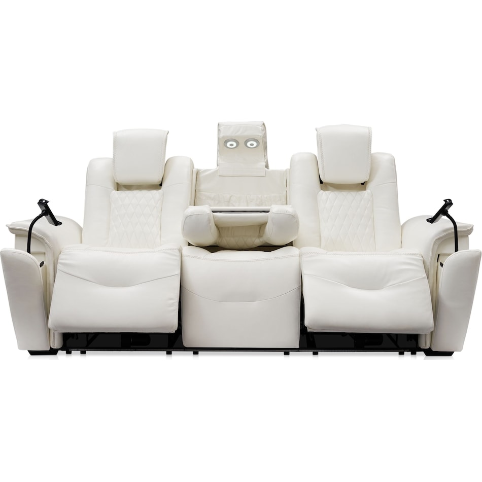 randy white power reclining sofa   