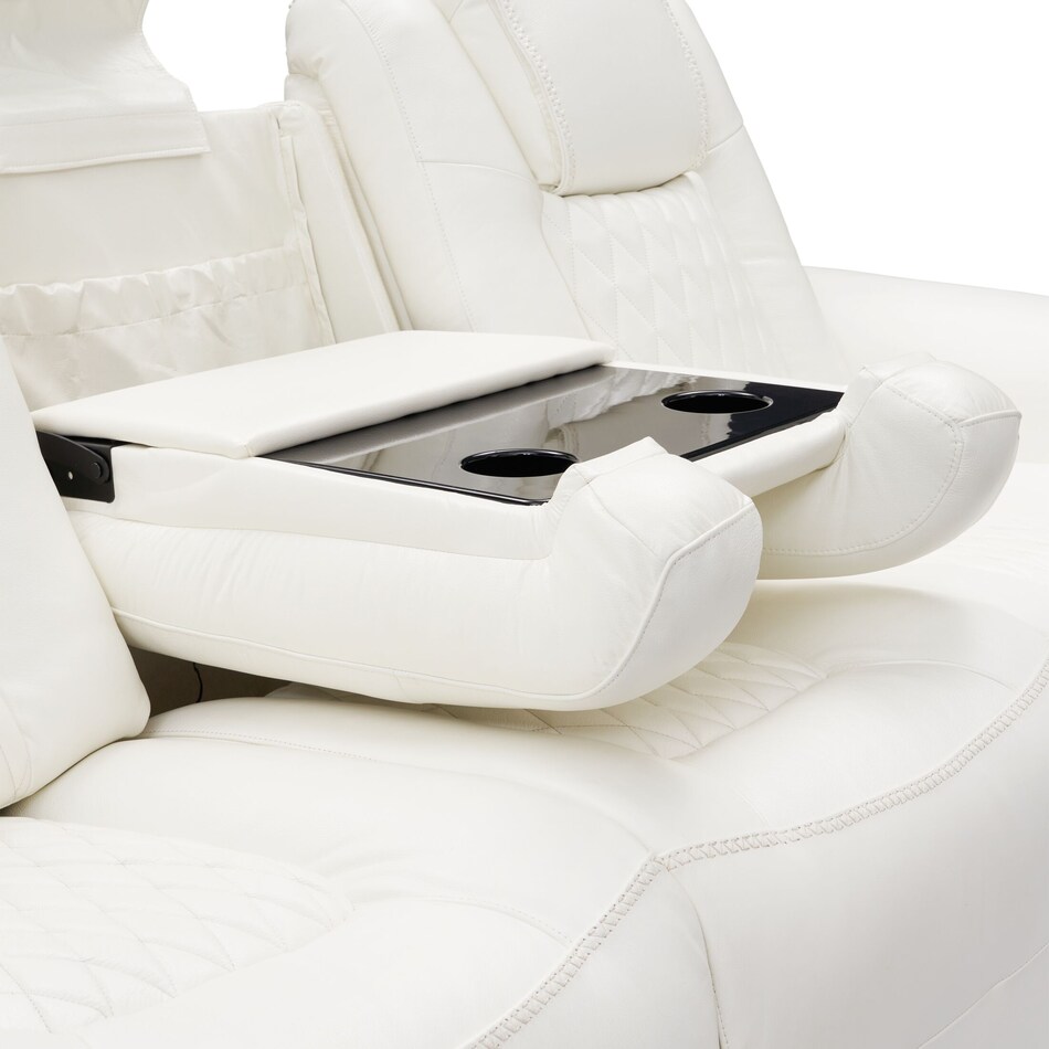 randy white power reclining sofa   