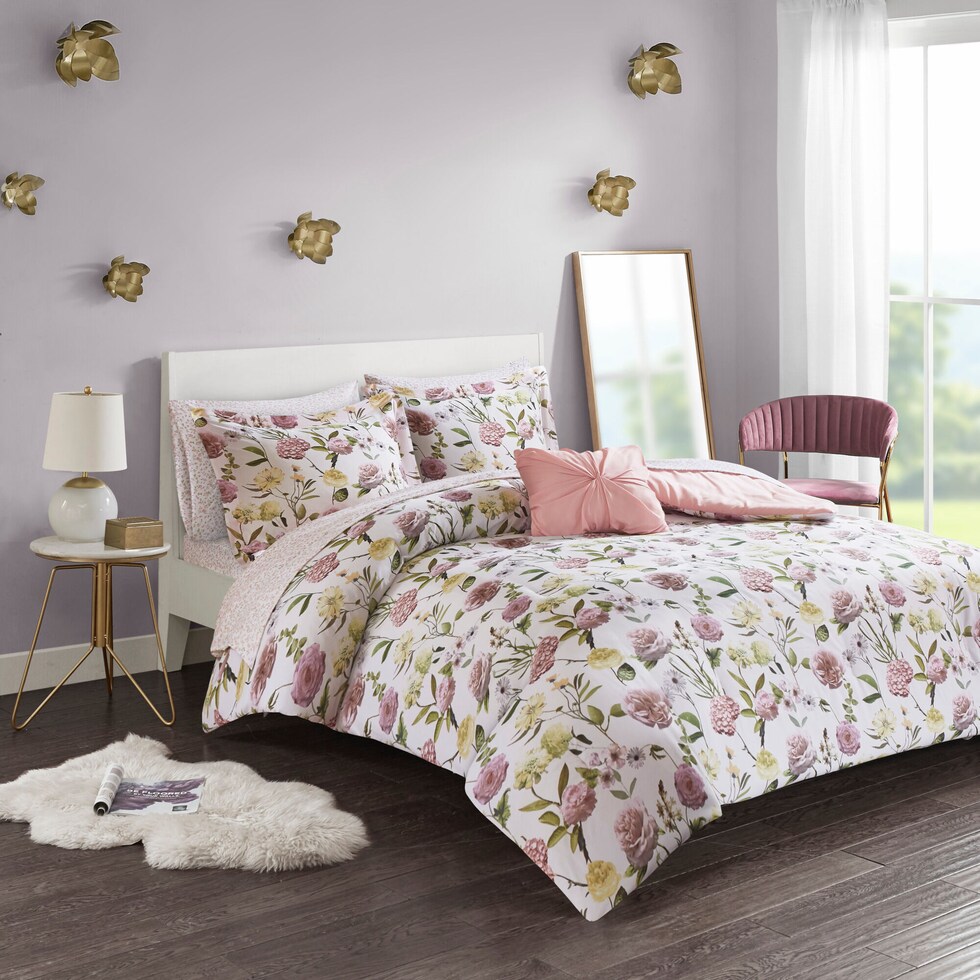 raquel pink twin bedding set   