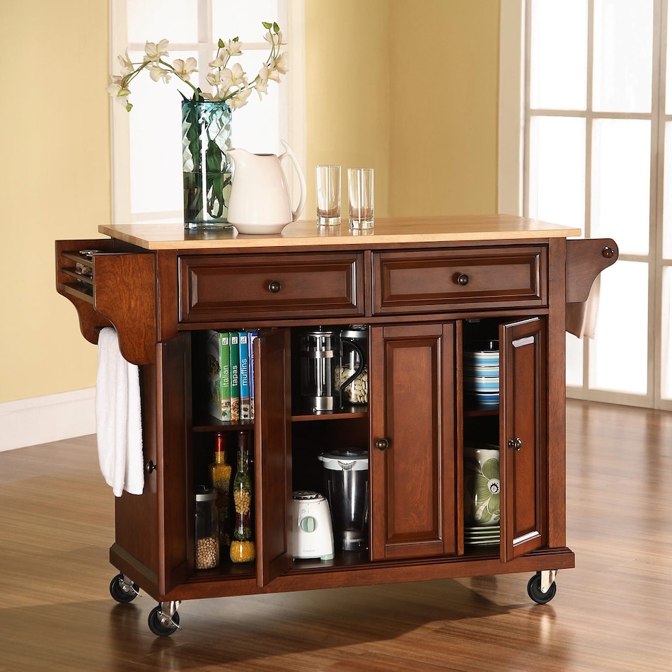 Kitchen trolley in cherry wood Raikon