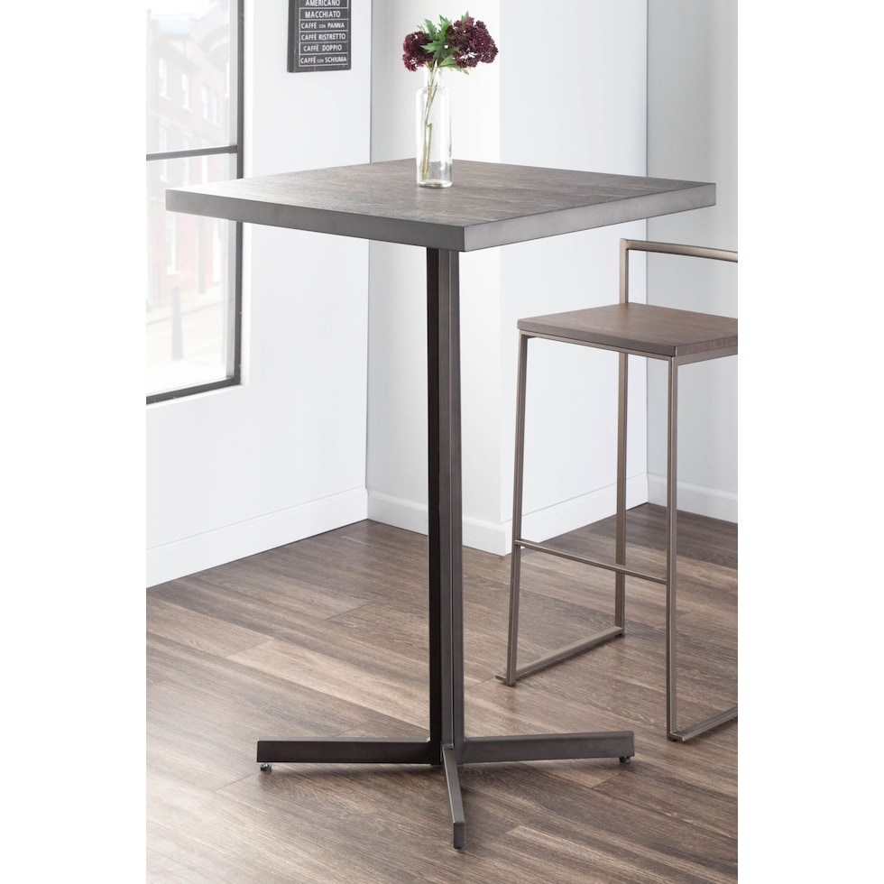 ravi dark brown adjustable bar table   