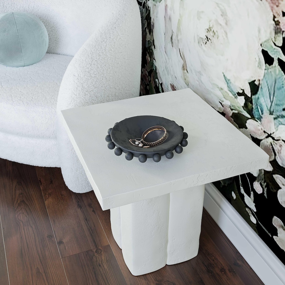 ravine white side table   