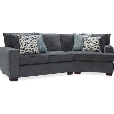 Reagan 2-Piece Sectional with Right-Facing Cuddler - Teal