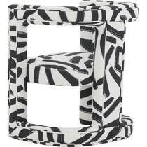 rebecca black white accent chair   