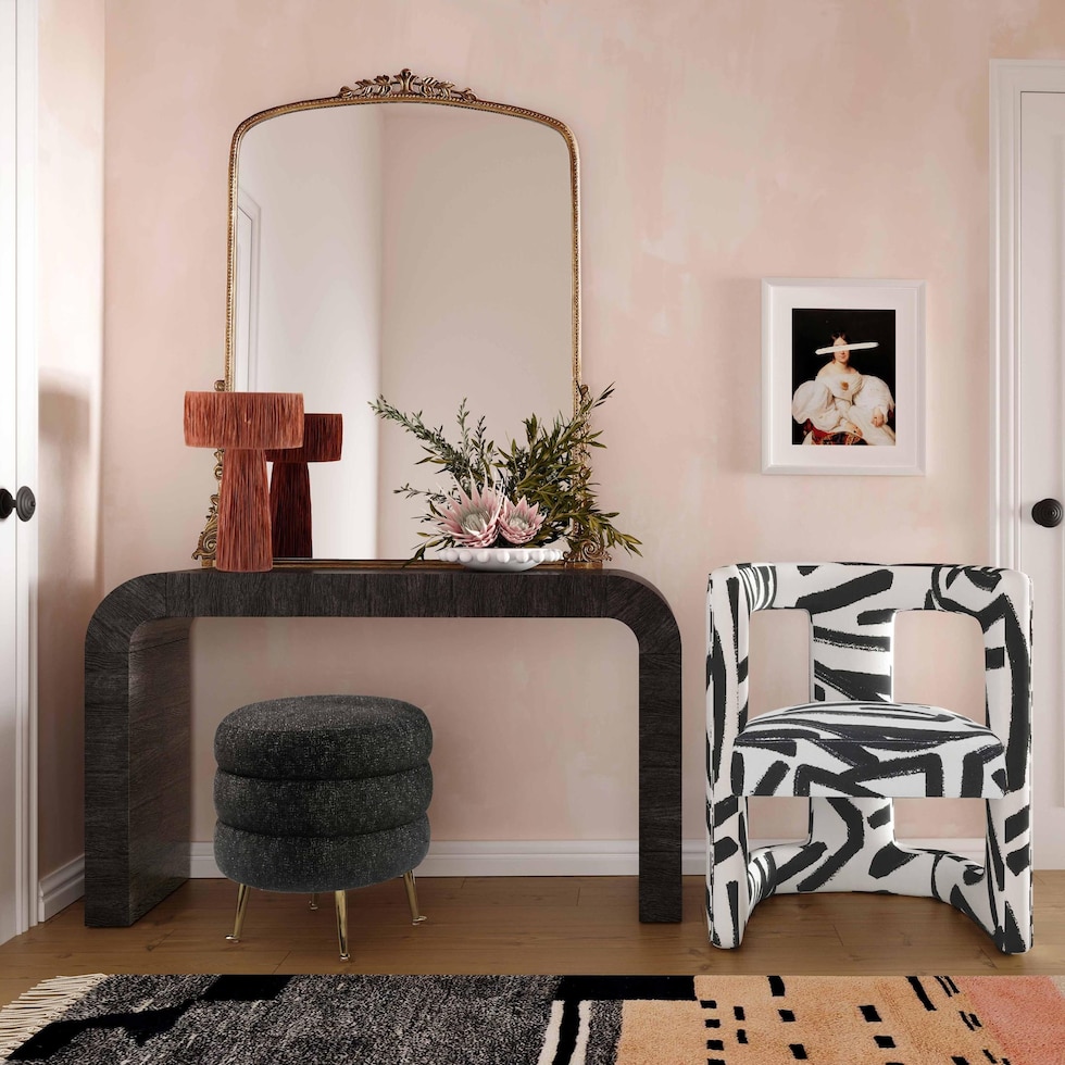 rebecca black white accent chair   