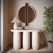 red river white console table   