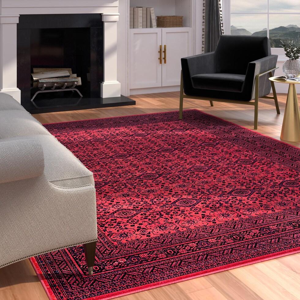 red black rug   