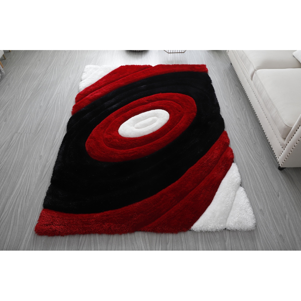 red white gray area rug  x    