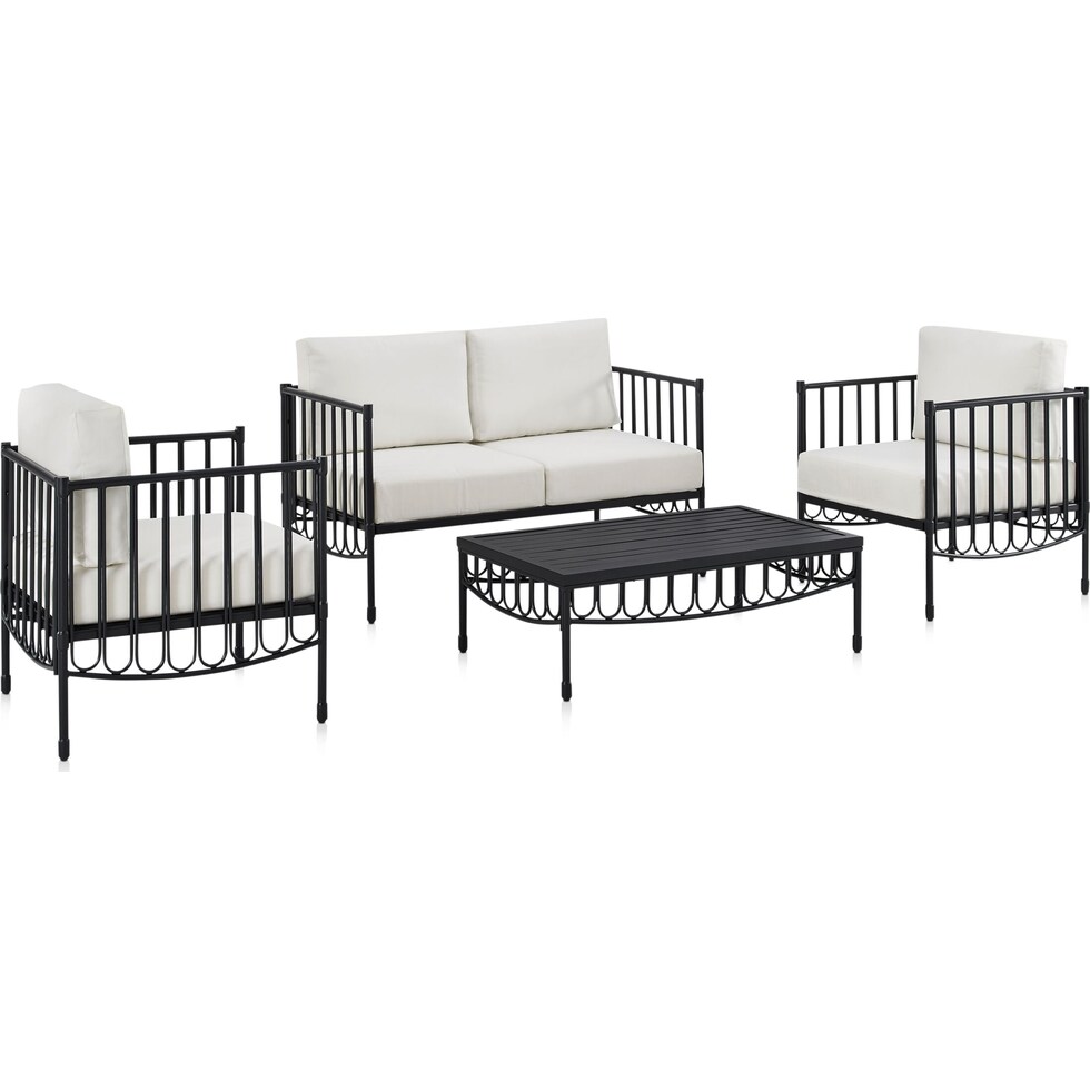 redondo black outdoor loveseat set   