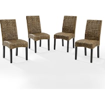 reed seagrass dark brown dining chair   