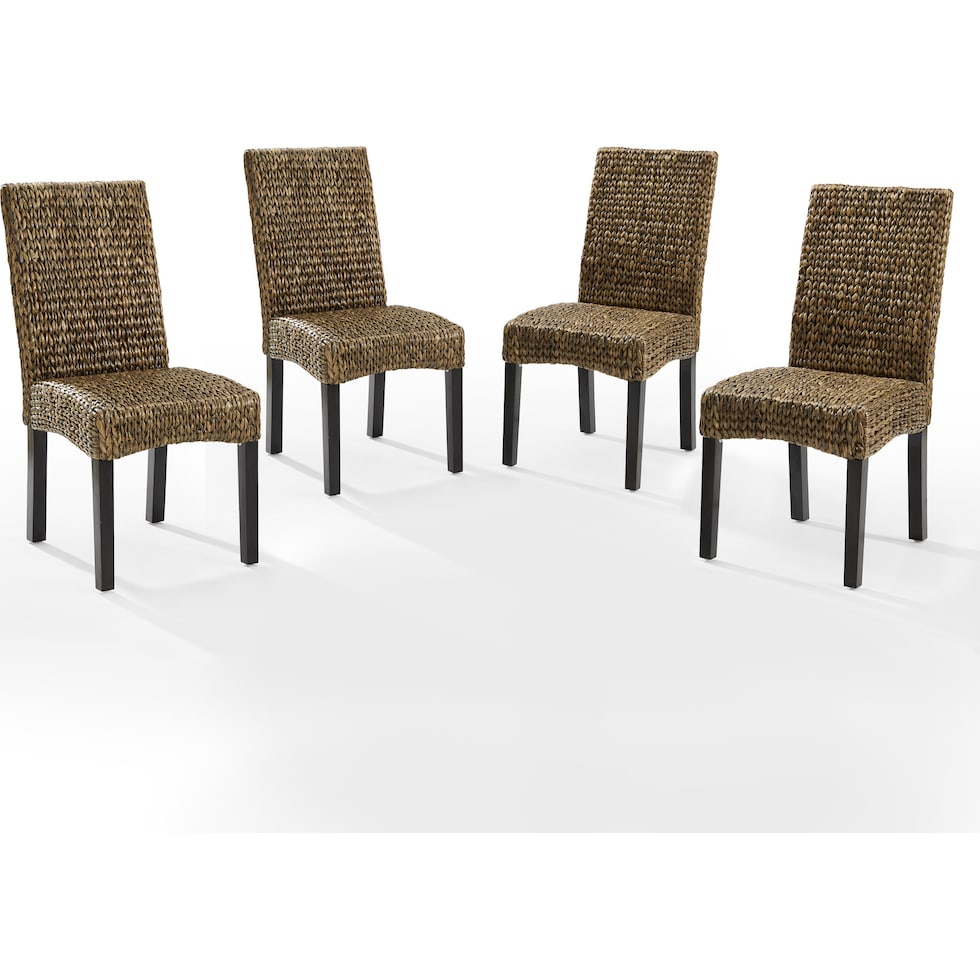 reed seagrass dark brown dining chair   