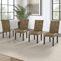 reed seagrass dark brown dining chair   