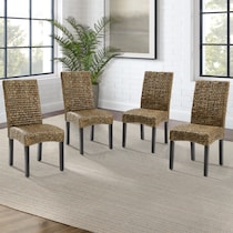 reed seagrass dark brown dining chair   