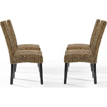 reed seagrass dark brown dining chair   