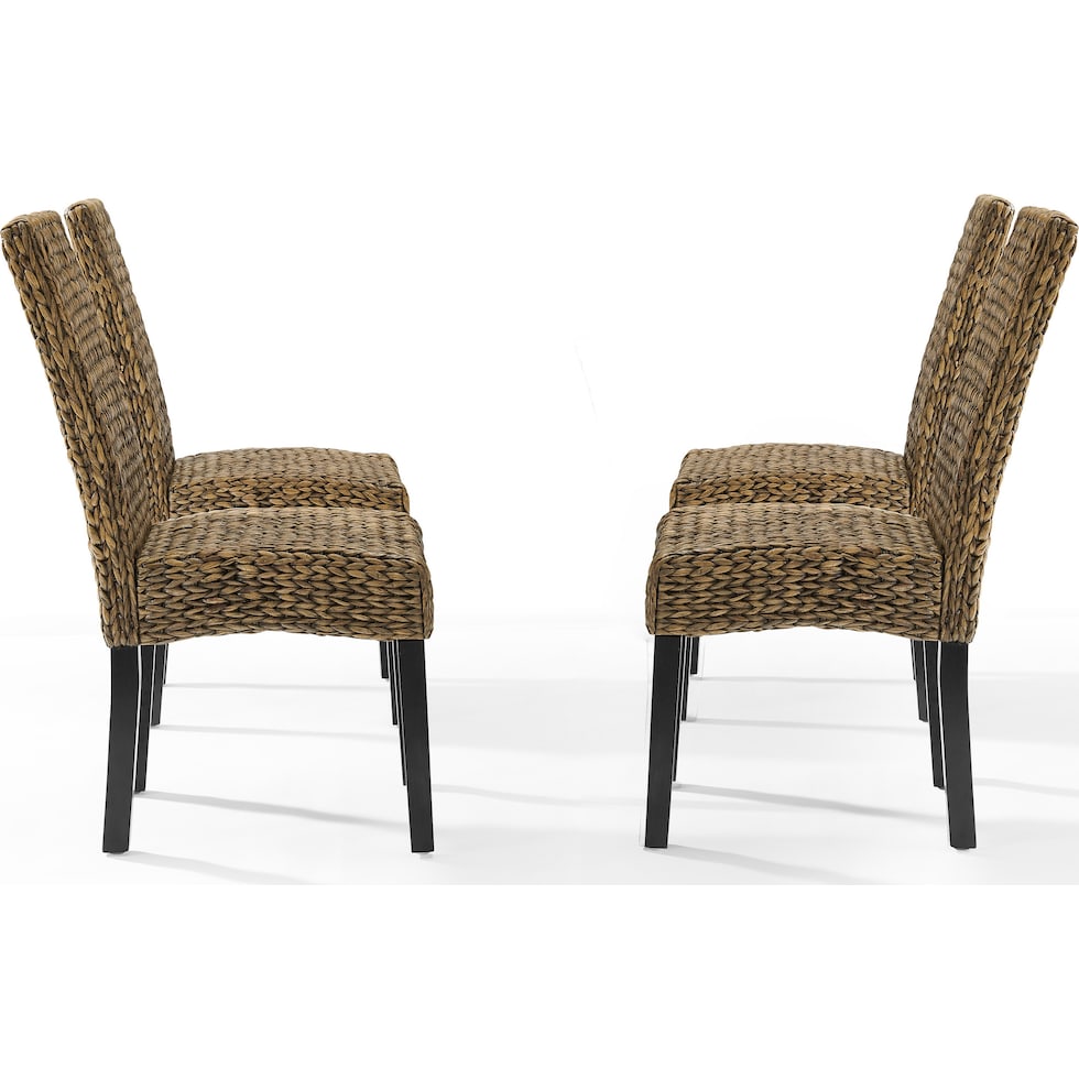 reed seagrass dark brown dining chair   