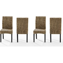 reed seagrass dark brown dining chair   