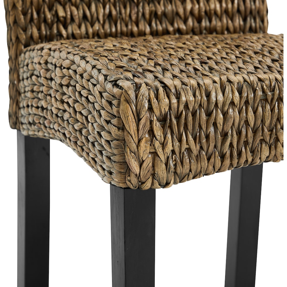 reed seagrass dark brown dining chair   