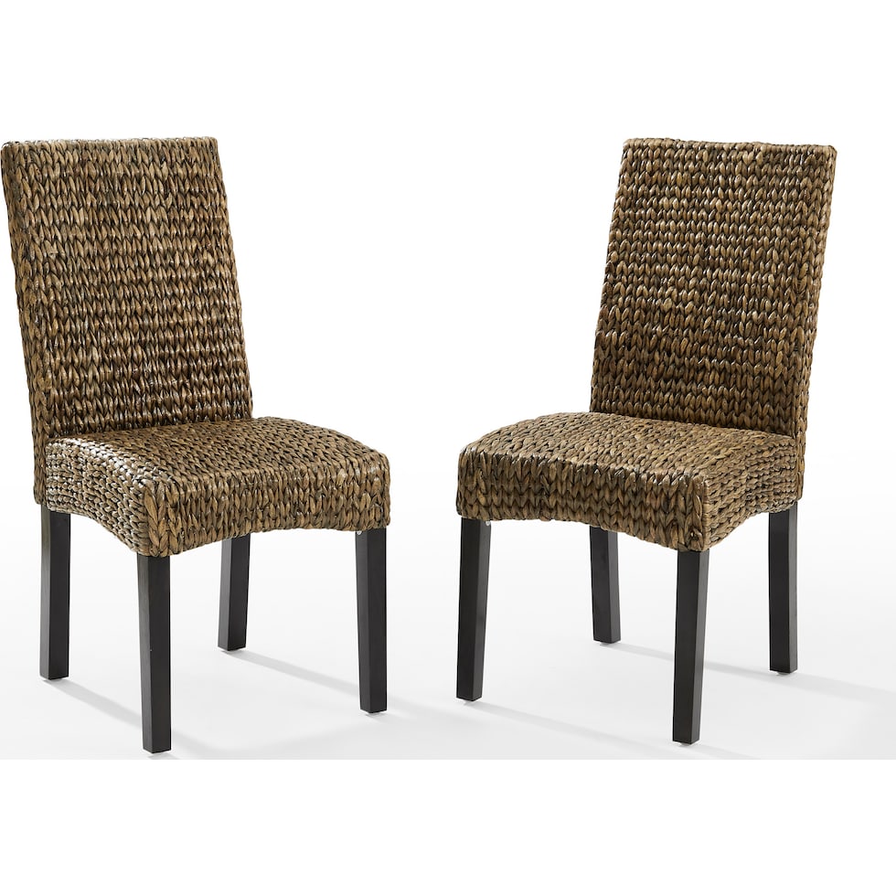 reed seagrass dark brown dining chair   