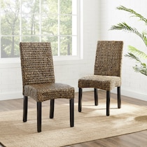 reed seagrass dark brown dining chair   