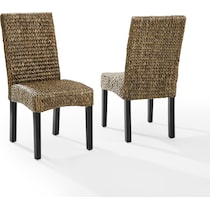 reed seagrass dark brown dining chair   