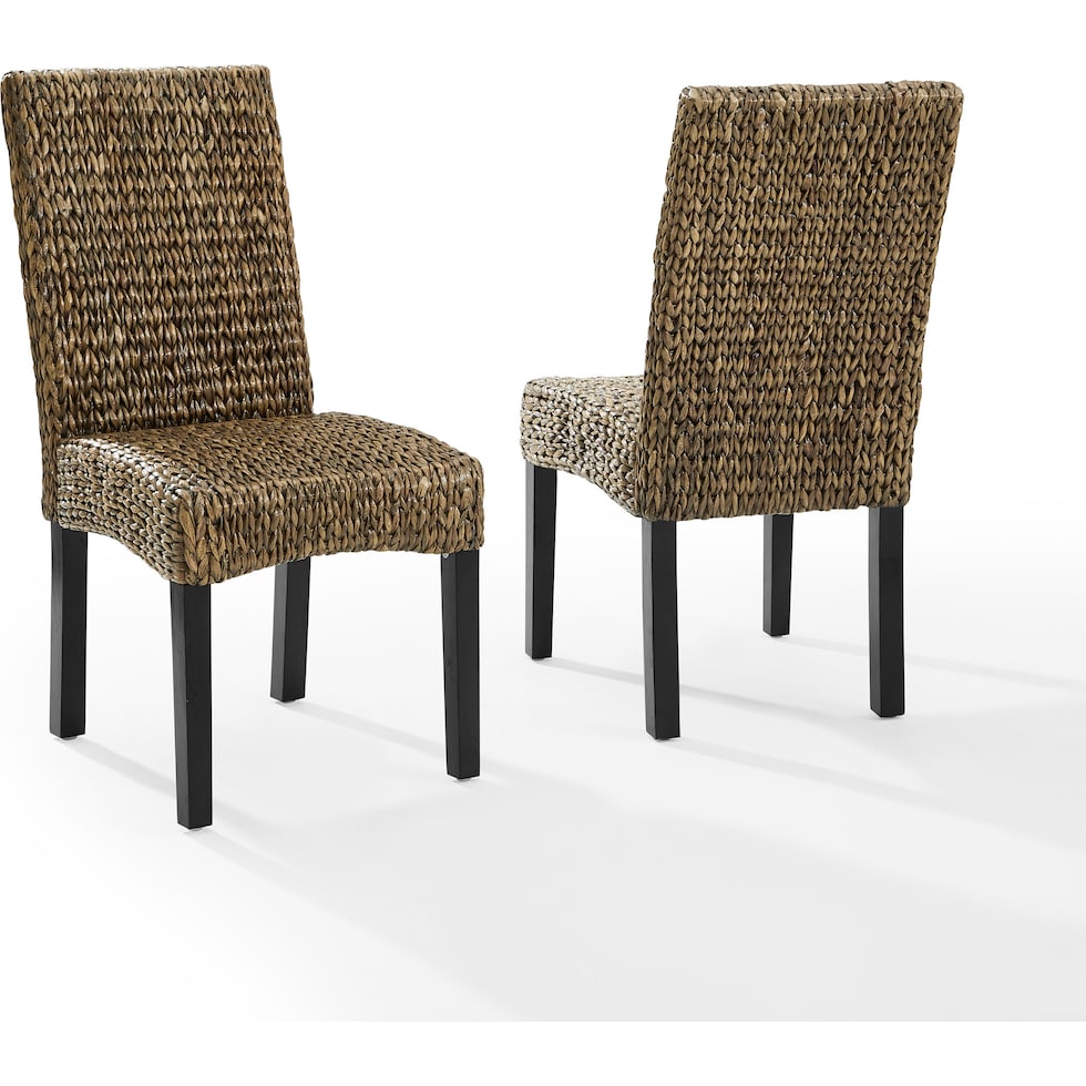 reed seagrass dark brown dining chair   